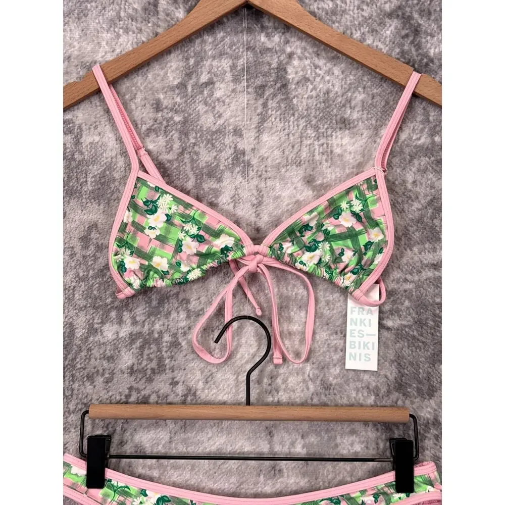 New Frankies Bikinis Swim Suit Large Womens Baby Daisy Print Bikini Set 2 Piece
